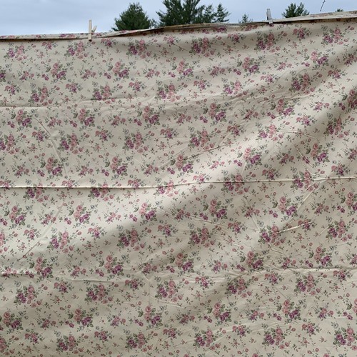 New Pink Cabbage Roses Cotton Fabric 6.75 yds Prairie Dress Calico Excellent - Picture 8 of 10