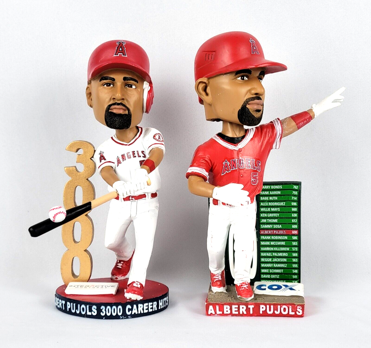 2) Albert Pujols Bobbleheads 3000 Hits + 600 HR LA Angeles