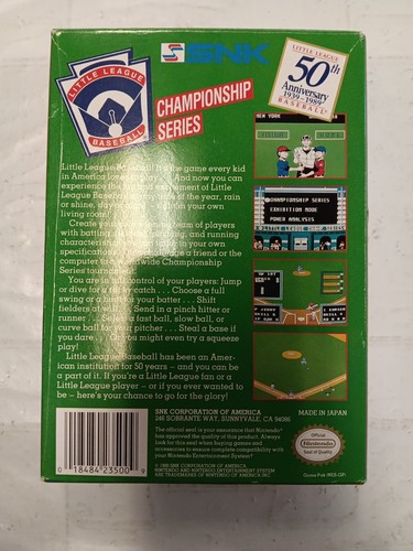 NES-Little League Baseball Championship Series AUTHENTIC BOX ONLY+ BOX PROTECTOR - Picture 3 of 8