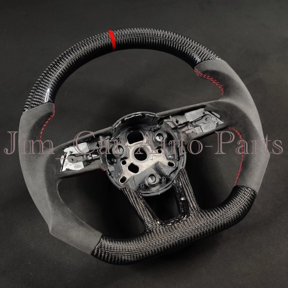 Volante de fibra de carbono personalizado para Audi A3 RS3 RS4 RS5 S3 S4 S5 B9 - Imagem 2 de 4