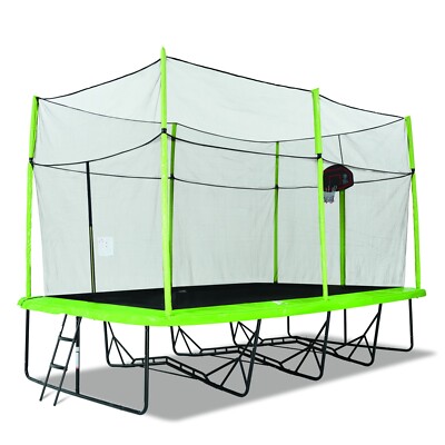 SkyBound Rectangle Recreational Trampoline with Enclosure Net for