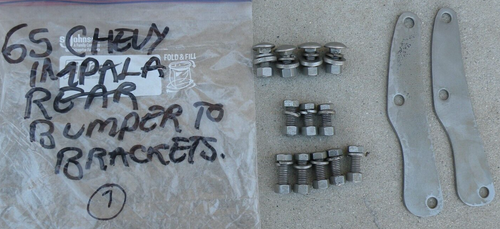 CHEVY CHEVROLET IMPALA REAR BACK BUMPER BRACKET NUTS BOLTS LOCK WASHERS 1965 OEM - Picture 12 of 12