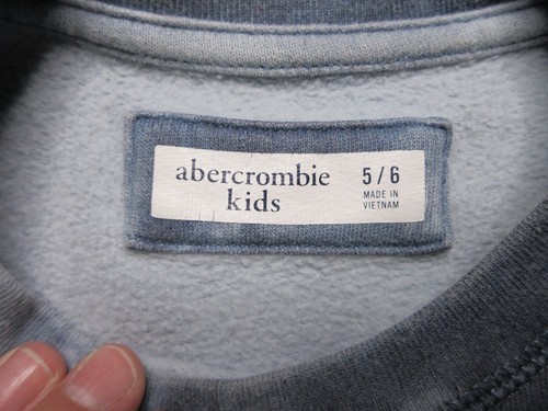 Abercrombie Blue Tye Dyed Fleece Sweatshirt with Moon and Stars Kids Size 5/6 - Picture 4 of 6