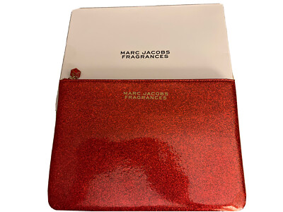 Marc Jacobs Red Sparkling Glitter Pouch Pochette New In Box