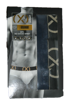 Men's 2xist Luxe Briefs Underwear No Show 3 Pack  L(36-38) Blue