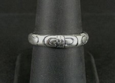 Ring Silver Oval Design Band Sterling 925 Size 7 3/4 Band Ring 7.75