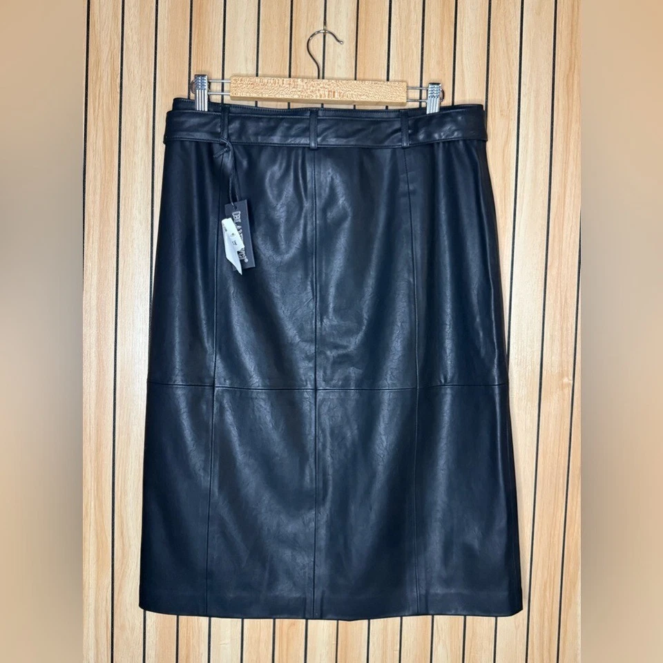 Blank NYC Faux Leather Belted Button Down Skirt 31 - Image 4 of 4