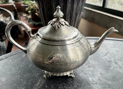 Elégante Théière 19e Métal Argenté CAILAR BAYARD - Victorian Silver Teapot - Photo 1/4
