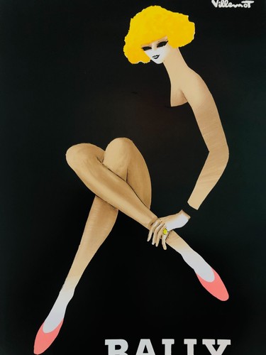 Bernard Villemot, c.a.1980 - Bally Blonde - Original Vintage Poster On Linen - Picture 5 of 9