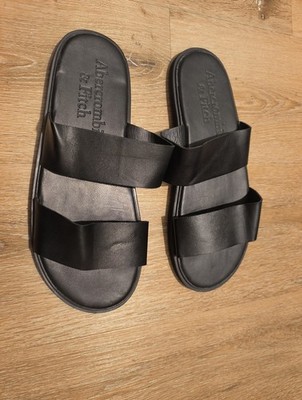 Abercrombie & Fitch Men's Leather Sandals Size 8 Black