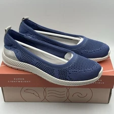 Easy Spirit Glitz 2 Flats Blue Knit Slip On Sneakers Size 6.5M