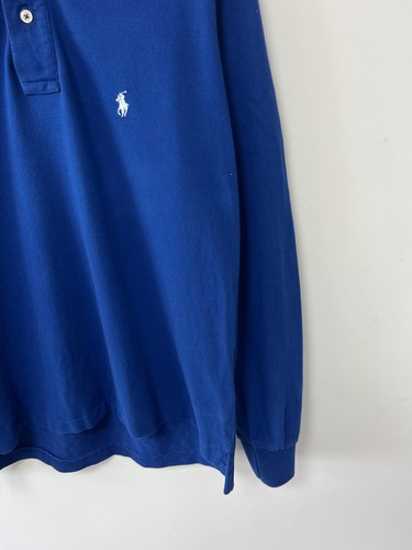 Polo Ralph Lauren Custom Fit Blu Scuro Manica Lunga Lusso Rara Uomo Tg M - Foto 5 di 15