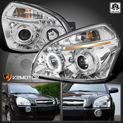 #ad #ad Clear Fits 2005 2009 Hyundai Tucson LED Halo Projector Headlights LeftRight $148.38