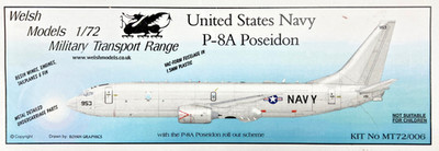 1/72 U.S. NAVY P-8A POSEIDON  full kit by Welsh Models. Vac, resin, metal,decals