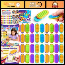 48 Pack Sensory Fidget Toys for Kids Adults, Magnetic Sliders for ADHD, Stress