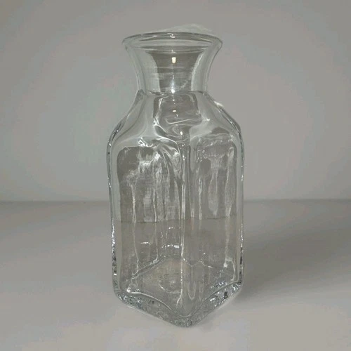 Simon Pearce Crystal Woodbury Carafe Bottle USA Square Serving Bar Signature 