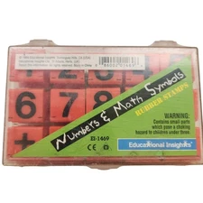 Educational Insights EI-1469 Vintage 1994 Number & Math Symbol Rubber Stamps