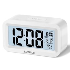 Travel Digital Alarm Clock,Battery Operated with Backlight, Indoor Temperature