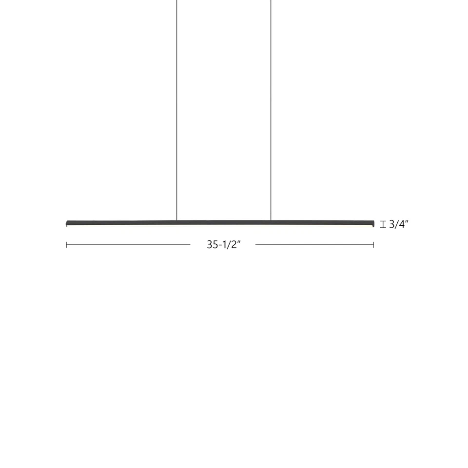 Kuzco Chute 35" LED Linear Pendant Black/White Acrylic Diffuser LP14935-BK (NIB) - Image 4 of 4