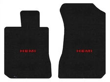 Lloyd Velourtex Front Mats for '11-16 Dodge Challenger w/Red on Black Hemi