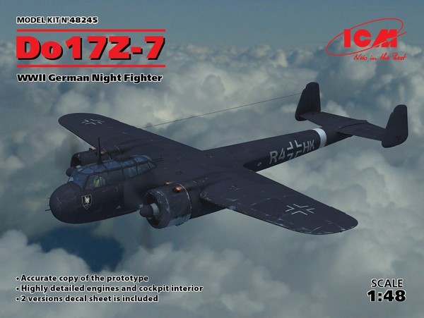 Icm 48245 1/48 Do 17Z-7, Wwii German Night Fighter-Plastic Modell Kit-image