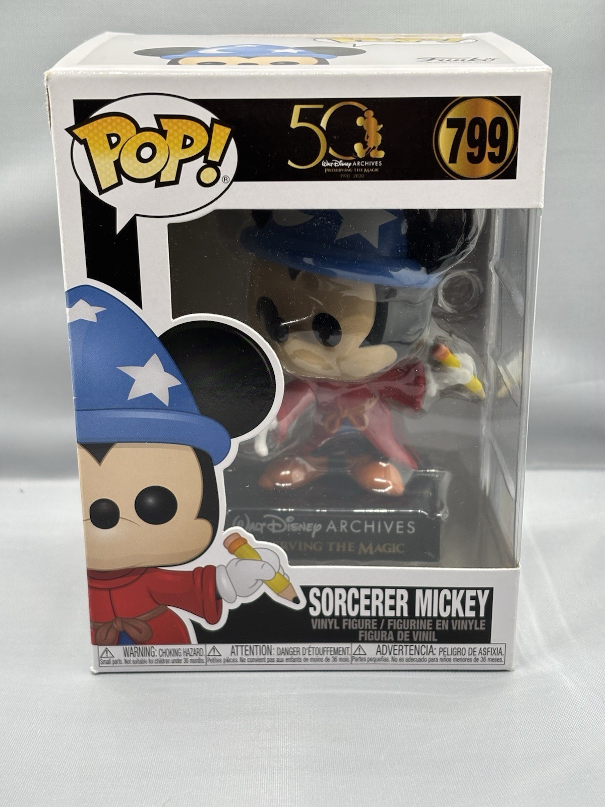 Funko Pop! Disney Archives Fantasia Sorcerer Mickey #799 Vinyl Figure.  4558