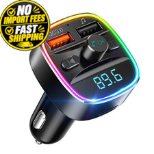 Nulaxy Bluetooth FM Transmitter, Car Adapter with Small, A-Black