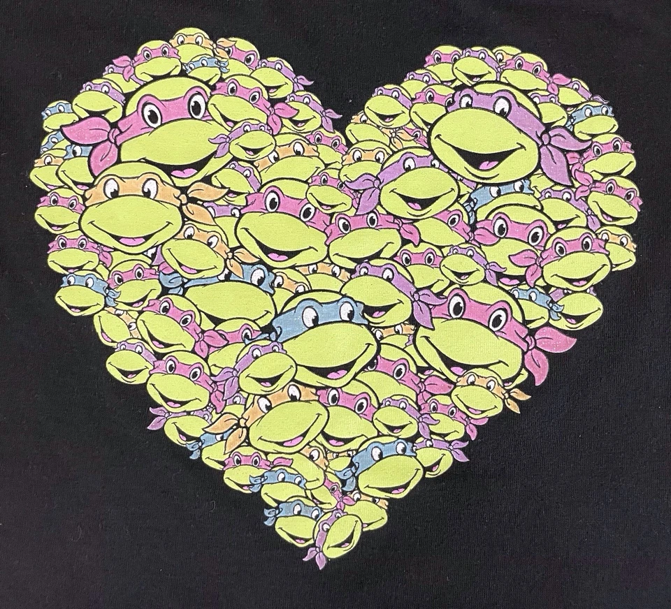 Camiseta Nickelodeon Adolescente Mutante Tortuga Ninja Forma de Corazón Niñas Talla Pequeña Usada en Excelente Condición Foto 3 de 4