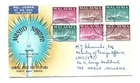 SINGAPORE  1965 Mashid Negara set on up-rated FDC  to Holland