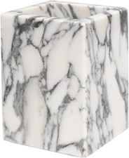 Elegant Marble Makeup Brush Holder with Non-Slip Base for Vanity Office