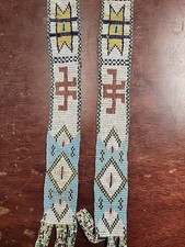 VTG ANTIQUE Native American Indian Geometric Designs Beaded Sashes or Belts