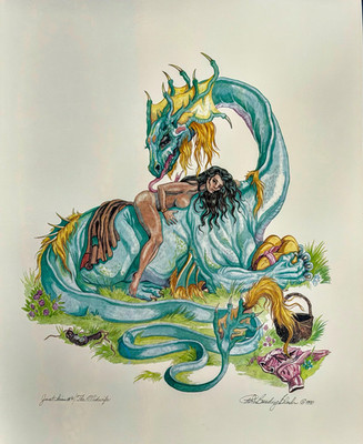 Janet Series #4: The Midwife fantasy art print by P.D. Breeding-Black