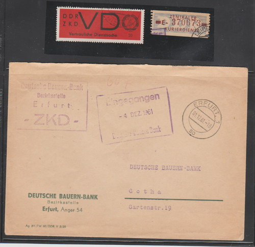 RDA - ZKD - 2 sellos, 1 carta