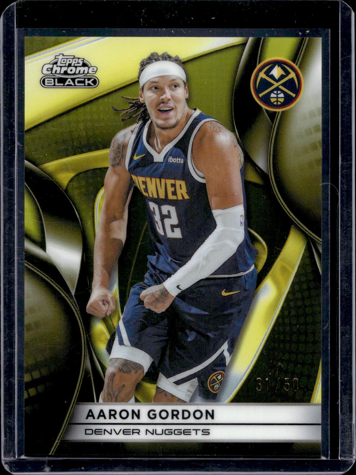 2025-26 Topps Chrome Black Aaron Gordon Gold Refractor /50 Denver Nuggets 21