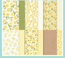 Stampin Up  FLORAL DELIGHT  DSP- 24 Sheets 6x6- BRIGHT YELLOWS/FLORALS 