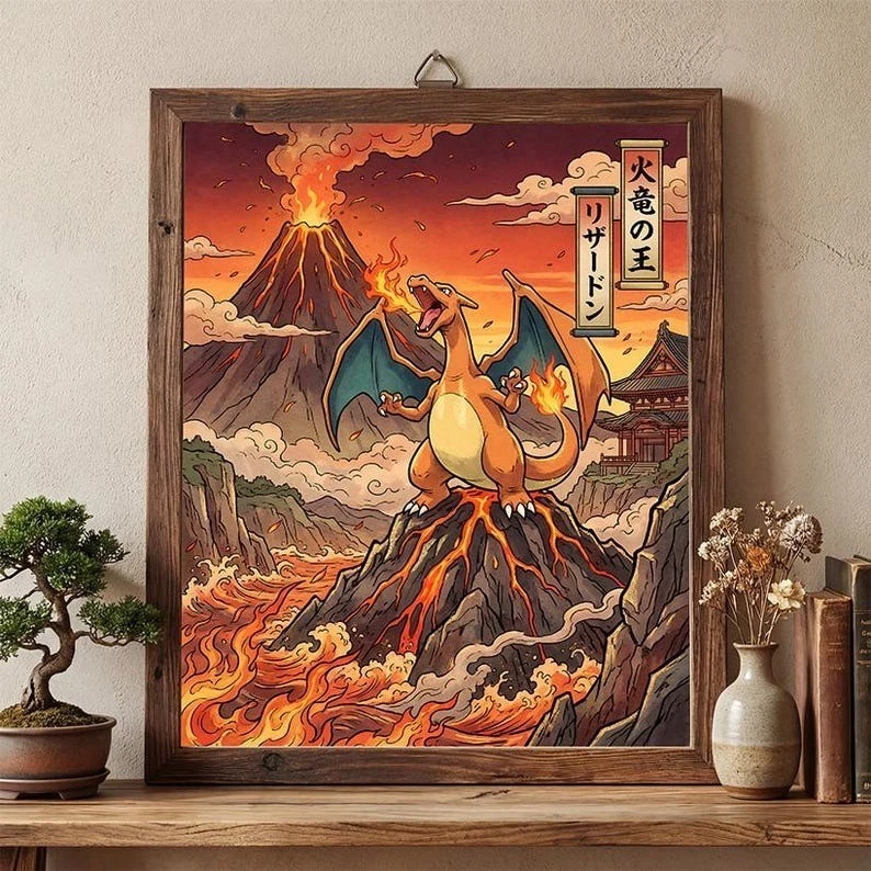 Charizard Poster – PKM Inspired Wall Art Print Decor