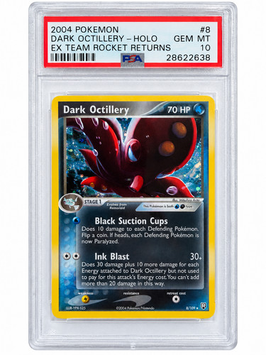 2004 POKEMON EX TEAM ROCKET RETURNS #8 DARK OCTILLERY-HOLO PSA 10