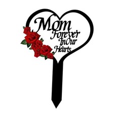 Memorial Grave Markers for Cemetery, Heart Memorial Plaque Stake M-flower