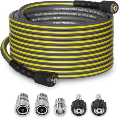 #ad Flexible Pressure Washer Hose 50FT Kink Resistant 3600 PSI with Connectors $60.91