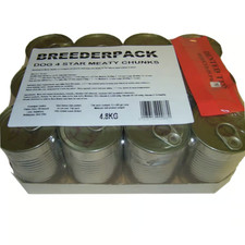 Breederpack 4 Star Dog Chunks Wet Dog Food 12x400g | Dented Cans Bargain 3.95 per kilo