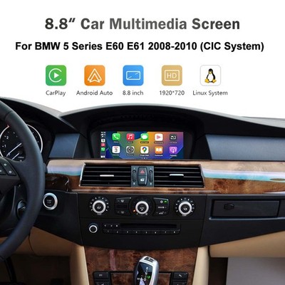 8.8  Wireless CarPlay Android Auto GPS Touch Screen For BMW 5 Series E60 E61 CCC