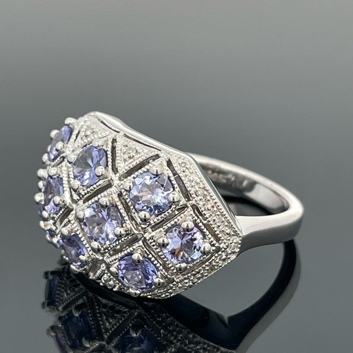 SCHMUCKJAGD RING GR.17 (CA.54) 925/-SILBER MIT TANSANIT & DIAMANTEN - Bild 3 von 3
