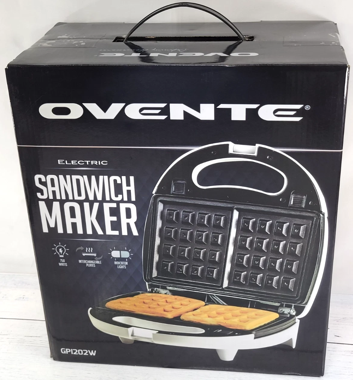 Electric Sandwich Maker w/ 3 Interchangeable Plates750W Sandwich Waffle Press
Opens in a new window