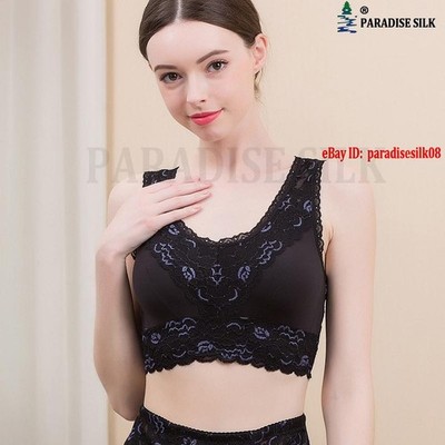 Natural Silk Knit Womens Shaping Top With Pads Lace Shaper Bra