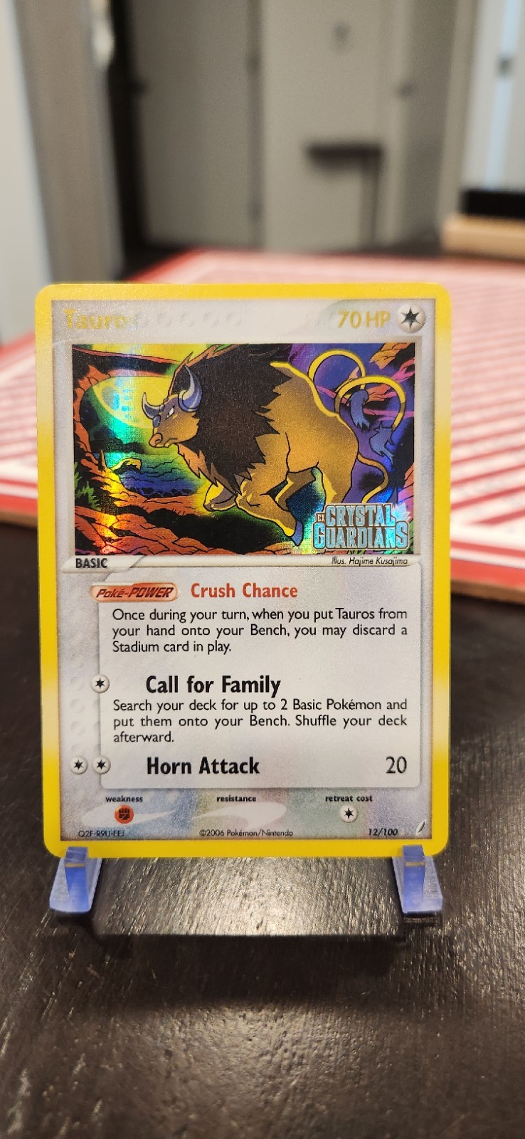 Tauros 12/100 Reverse Holo Crystal Guardians Stamped NM