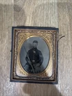 1/6th plate Ambrotype Civil War Union Soldier Heavy Artillery Musket 1s Sergeant