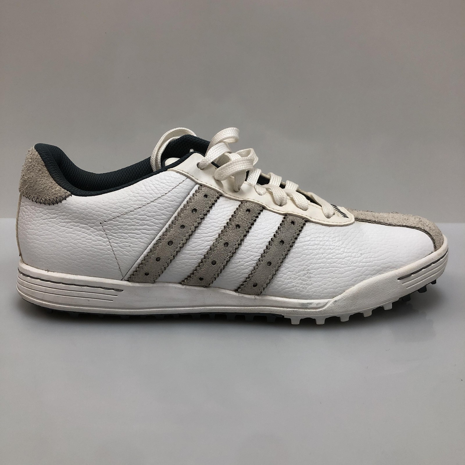 Mens Size 10 White Leather Golf Sneakers Q44592