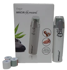 Emjoi Micro‑Mani Nail Polisher & 2 Gray 2 White Rollers & Includes Travel Pouch