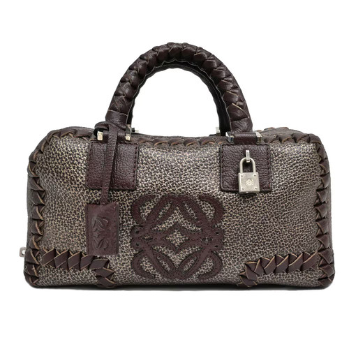 Loewe Amazona 28 Lambskin Bronze / Brown Handbag Silver Hardware Women's #UDB754