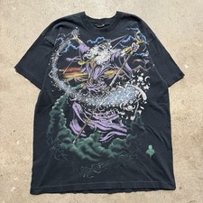Vintage 1994 Liquid Blue Wizard AOP All Over Print Shirt Sz XL Single Stitch